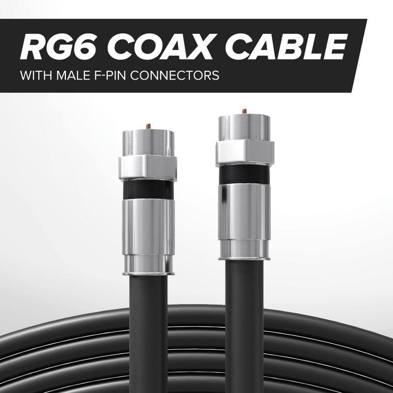 THE CIMPLE CO Coaxial Cable, 125 FT, Indoor/Outdoor, High Speed Internet, Satellite Extension, RG6, Dual Shielded Coax, CATV, UV Resistant, Weather Proof, CL2 Rated, 38 Meters, Black - Image 2